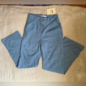 Peppermayo Light Blue Garden Girls Linen Pants - Sea Breeze